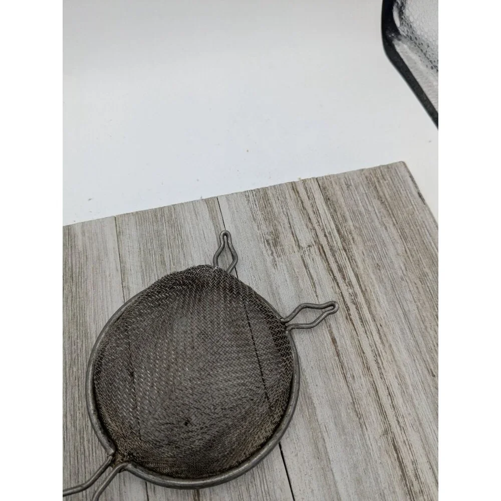 Vintage Ekco #1 Black Handle 9 1/2" Hand Strainer Screen Sifter 2 3/4" Basket - Picture 5 of 7